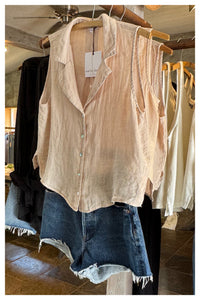 Sleeveless Button Down