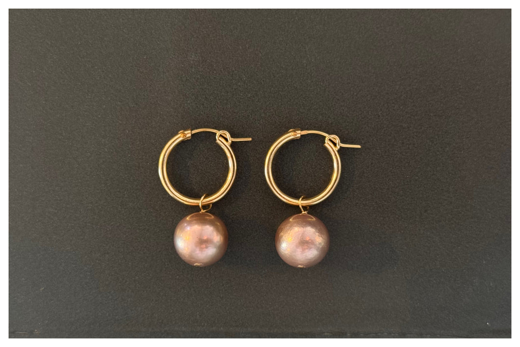 Freshwater Pearl Hoops