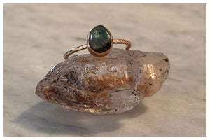 Blue Green Tourmaline Ring
