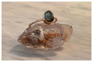 Blue Green Tourmaline Ring