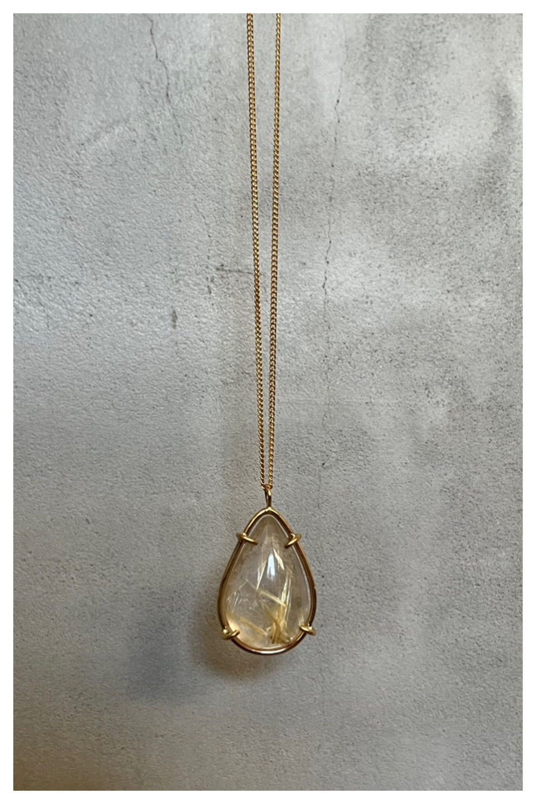 Rutilated Quartz Crystal Necklace