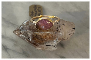 Pink Tourmaline Crystal Ring