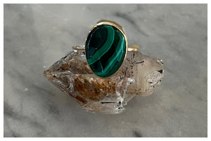 Malachite Crystal Ring