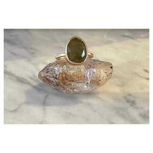 Vesuvianite Crystal Ring