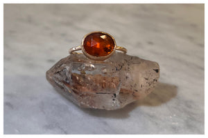 Orange Kyanite Crystal Ring