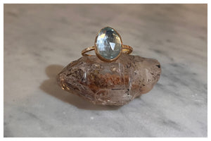 Sky Blue Topaz Crystal Ring